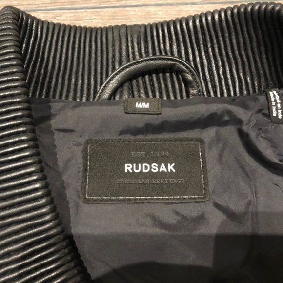 Rudsak men’s black leather jacket (Medium) new, ne - Picture 2 of 3